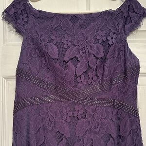 Adrianna Papell Purple Lace Maxi Dress